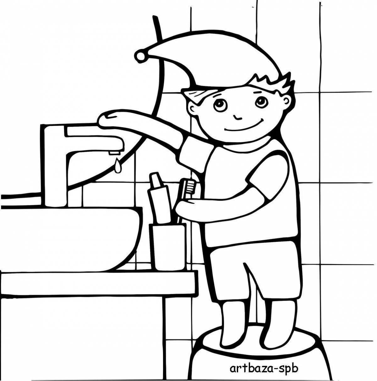 Sparkling Toothbrush Coloring Page