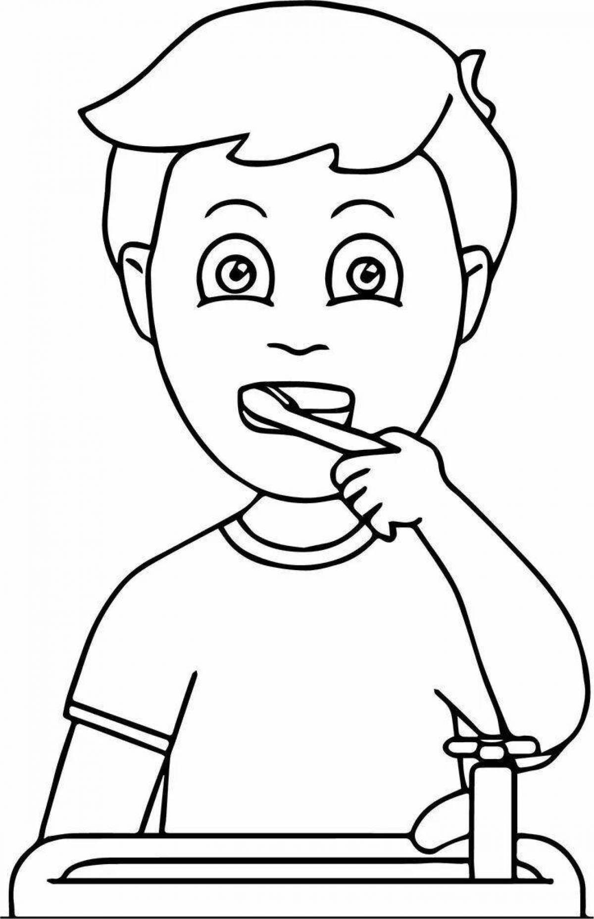 Color-frenzy brush your teeth coloring book