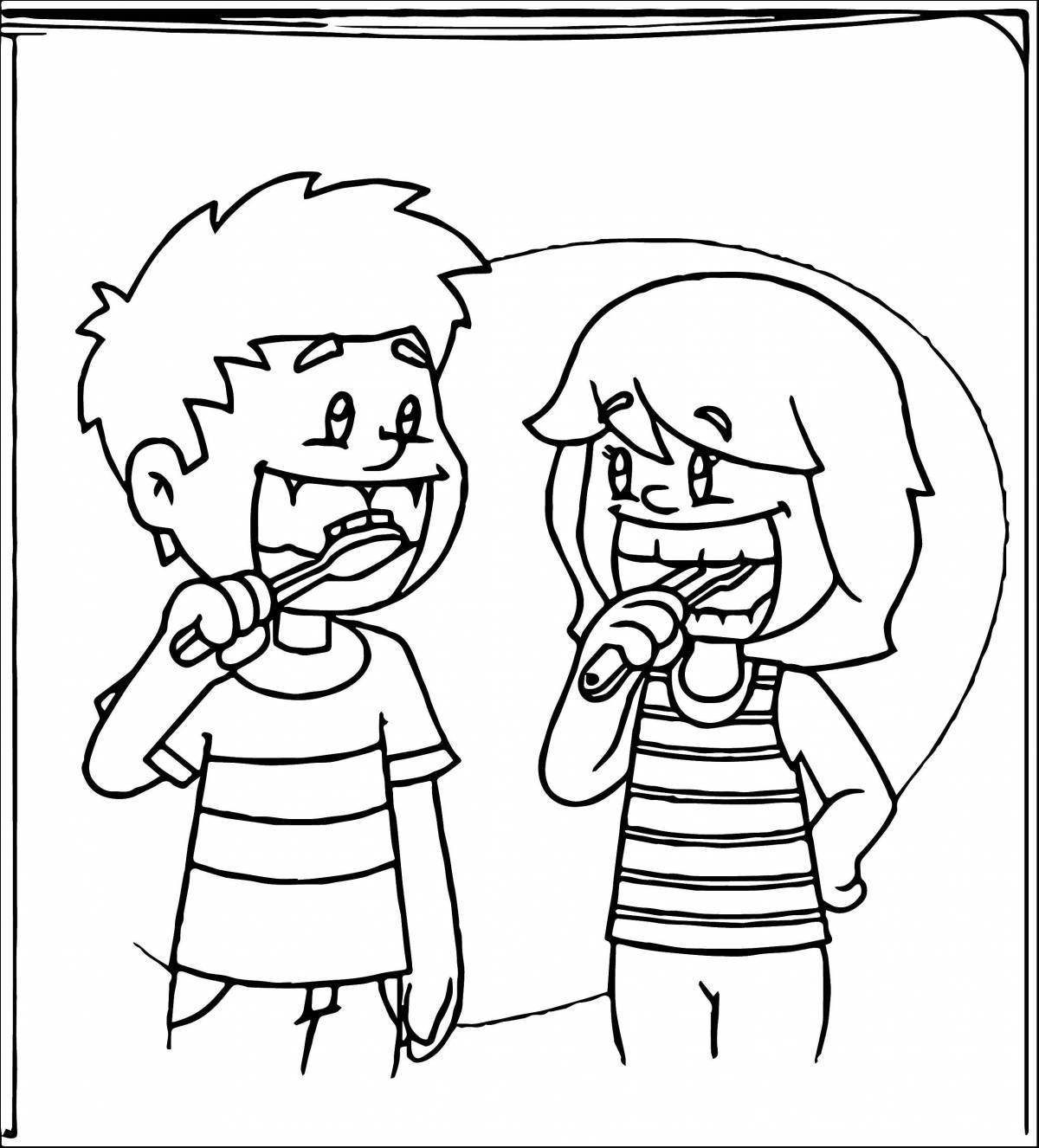 Brush your teeth coloring book