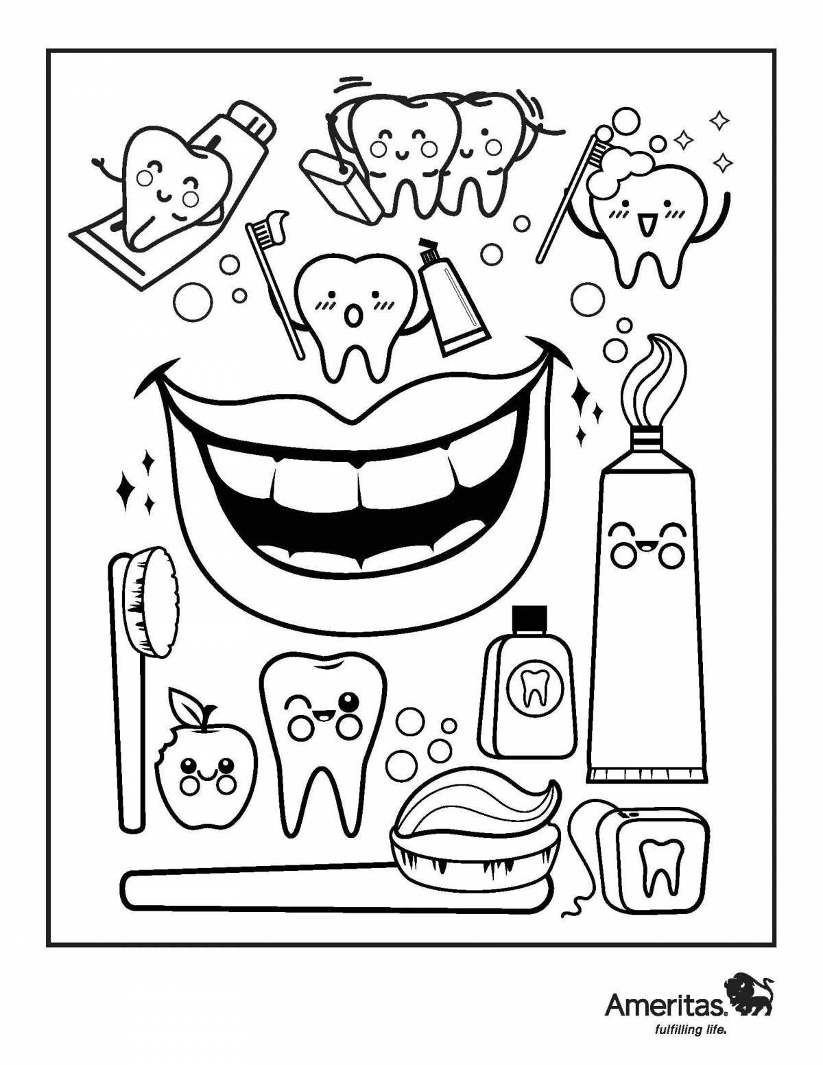 Color-lush brush your teeth coloring pages