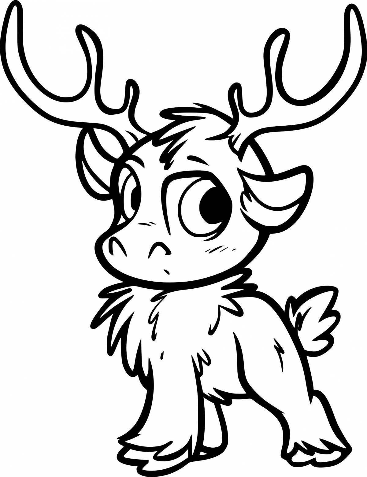 Cheerful deer-coloring