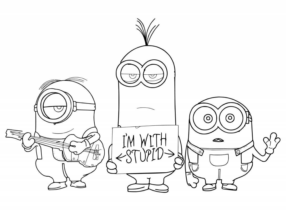 Photo Exciting minion coloring book
