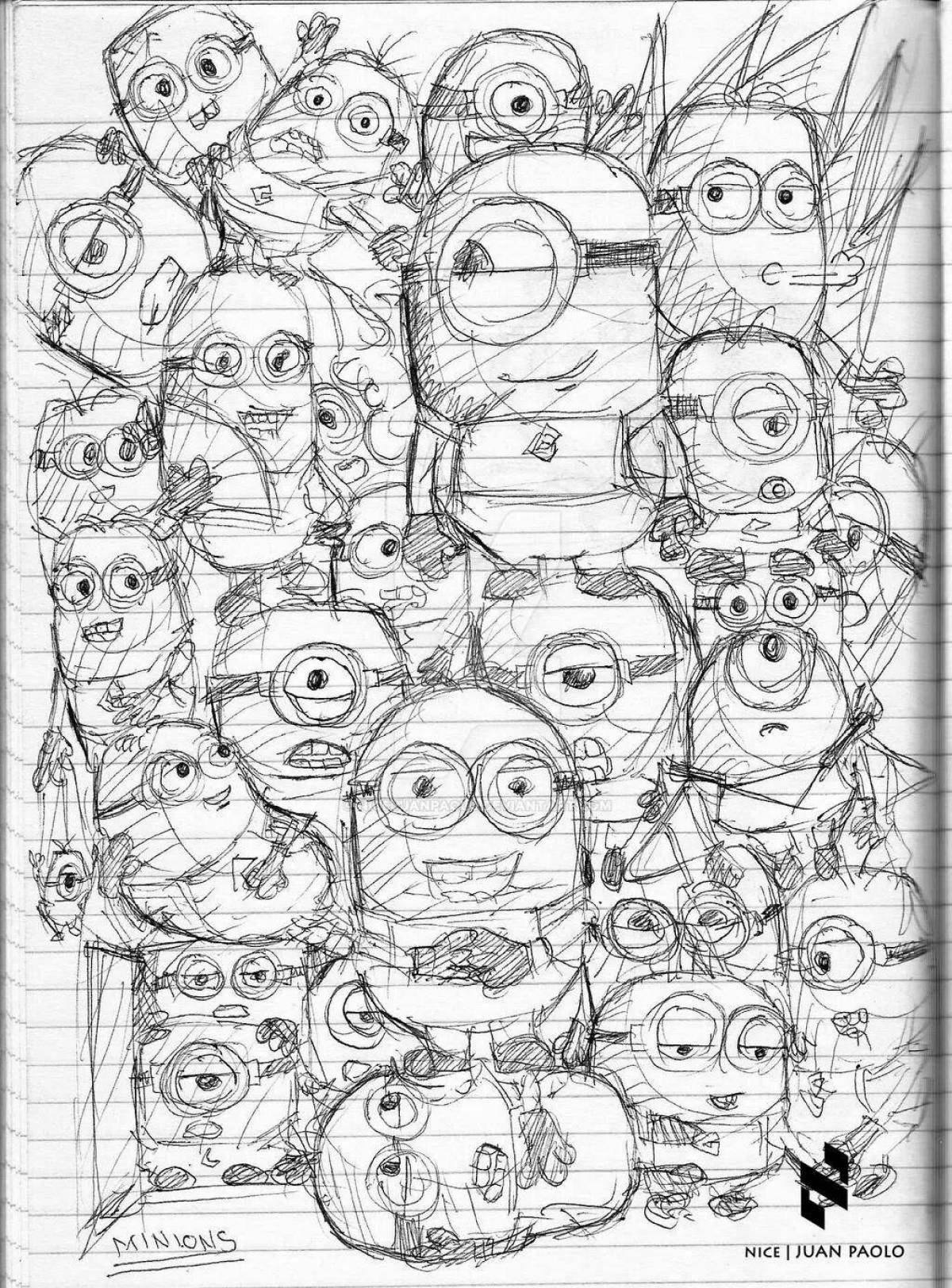 Photo Animated minions coloring pages