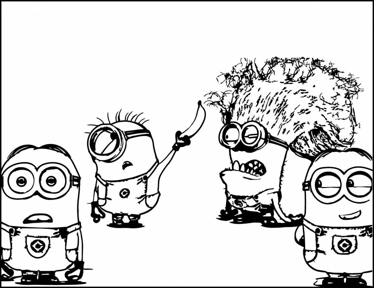 Colored minions coloring book