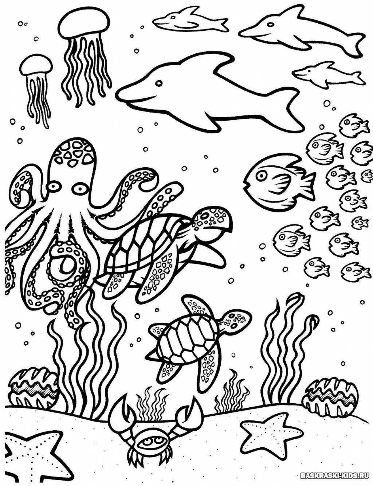 Animated large water coloring page