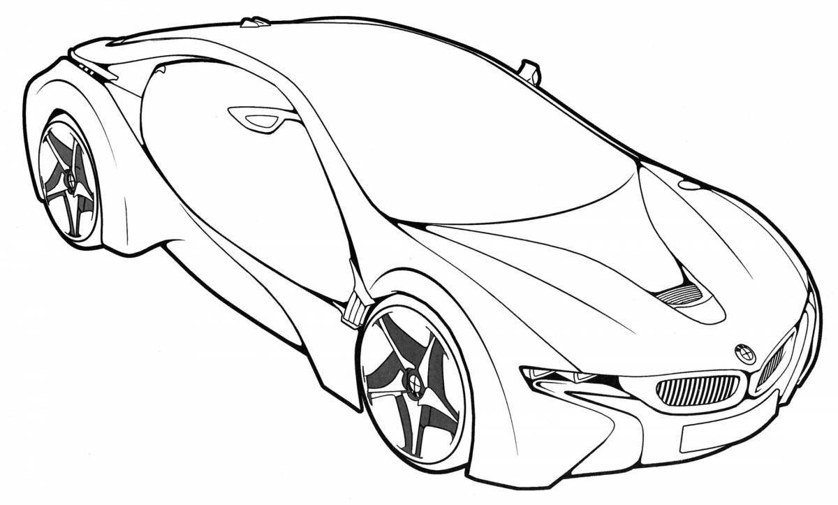 Fantastic mercedes of the future coloring page
