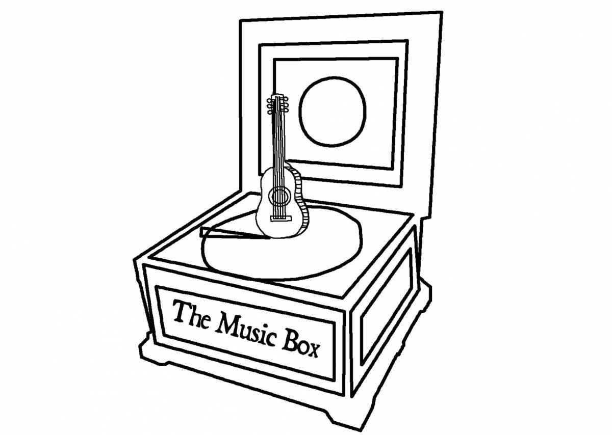 Adorable music box coloring page