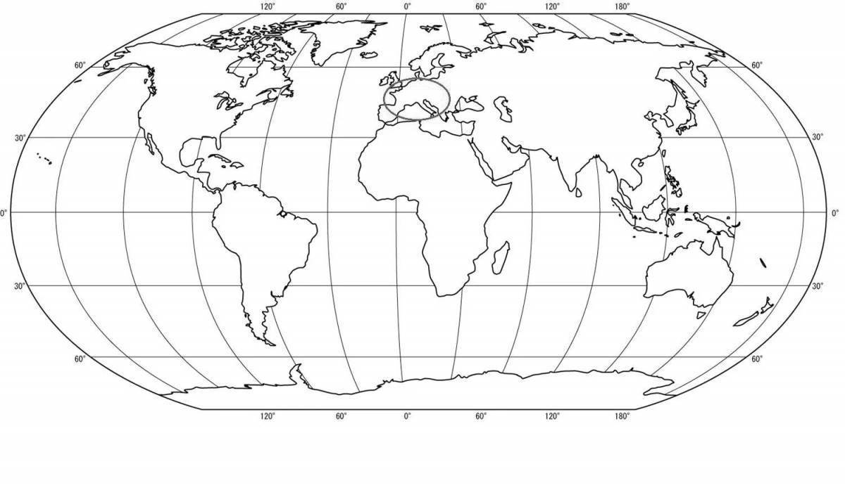 Карта полушарий раскраска для детей