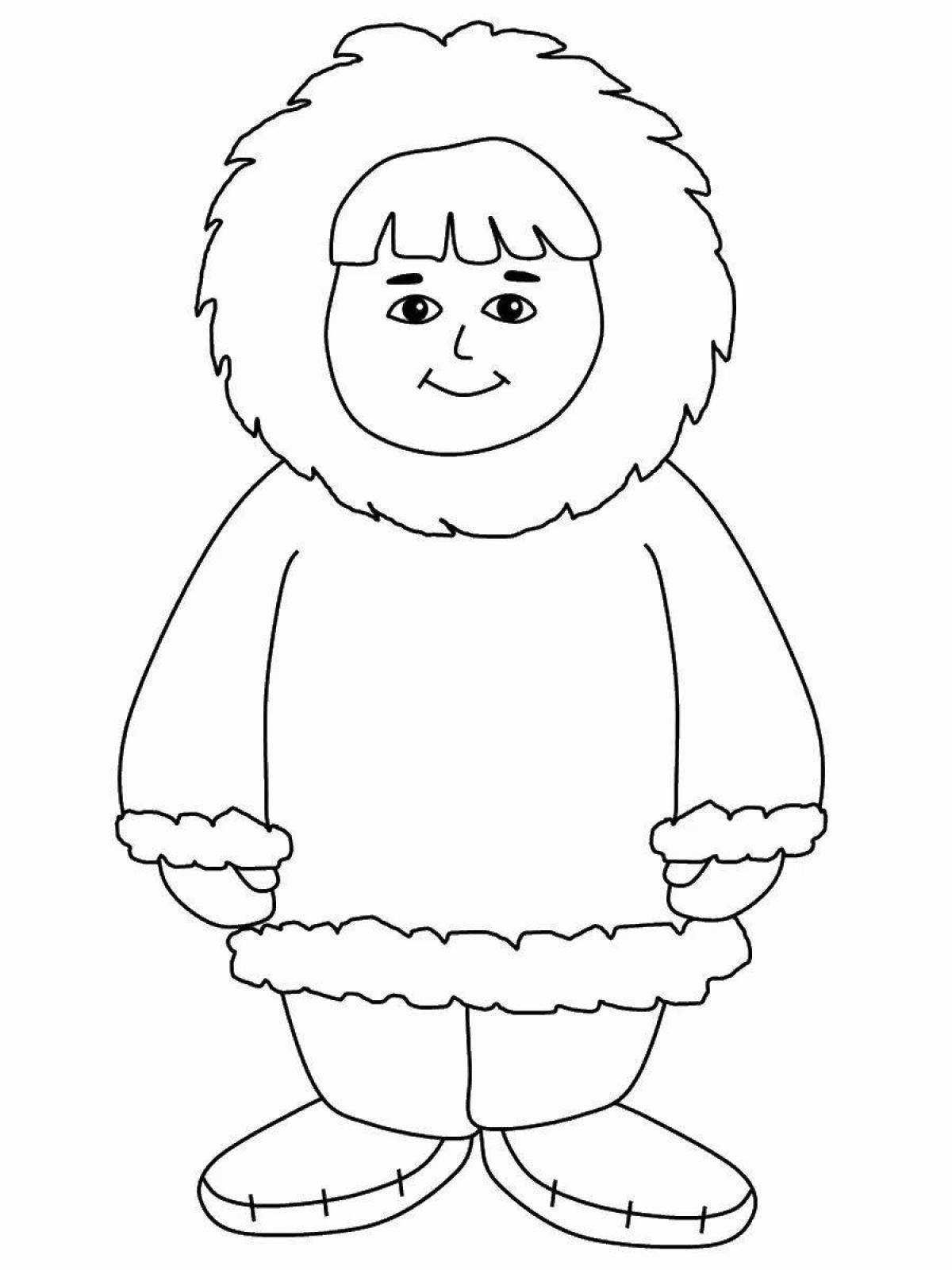 Эскимос раскраска