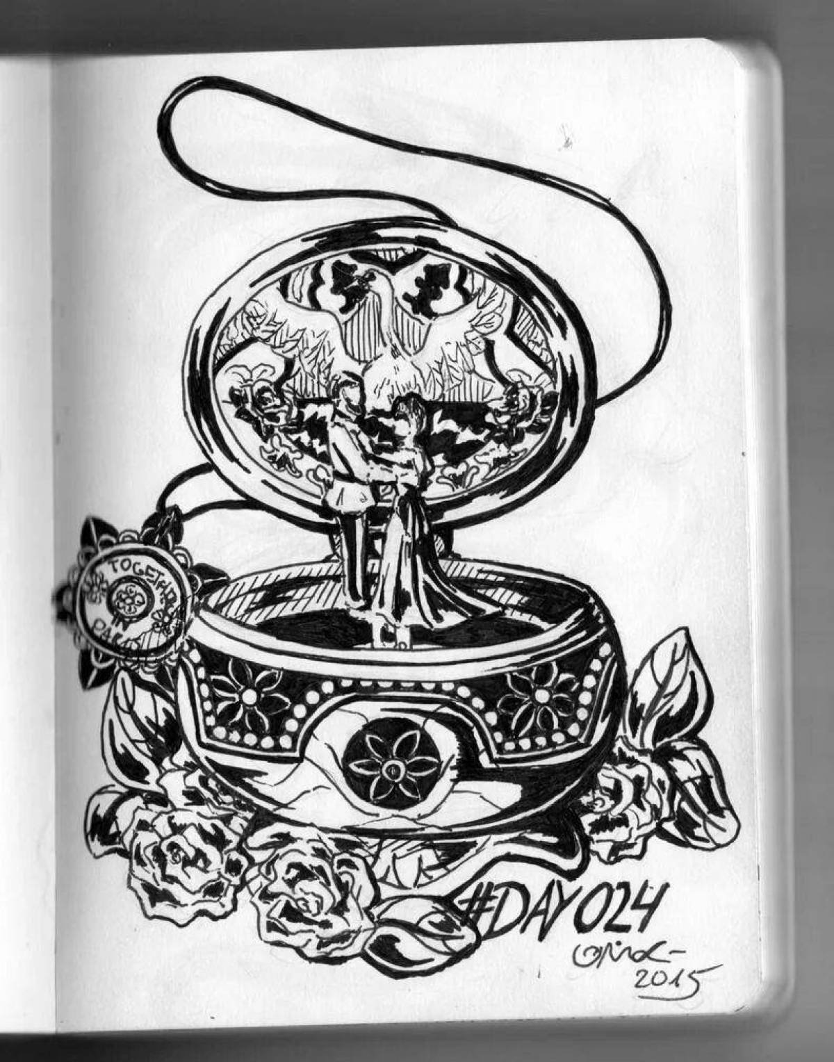 Violent music box coloring page