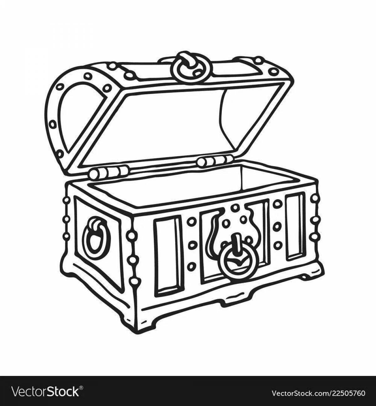 Glitter music box coloring page