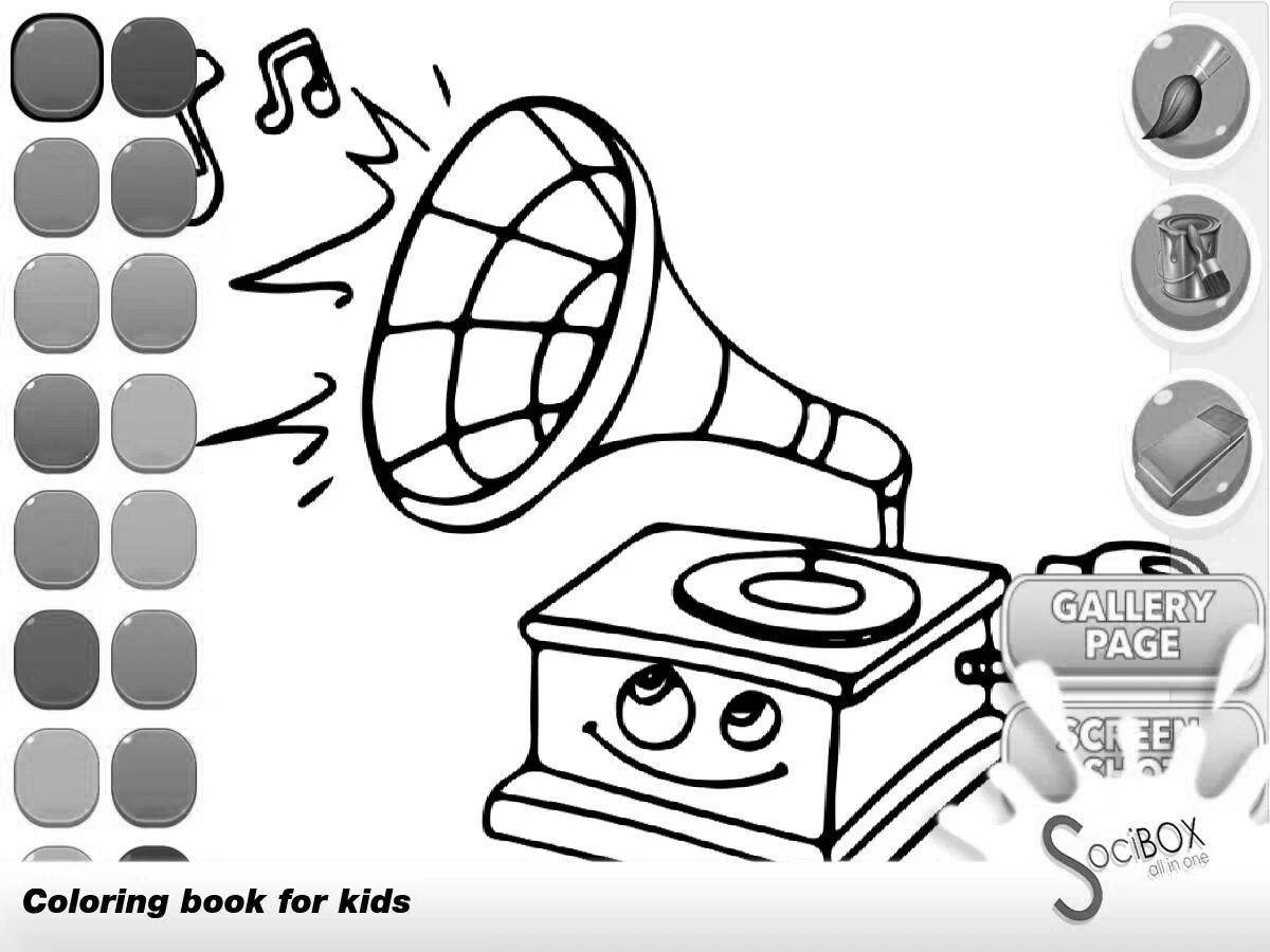 Large music box coloring page