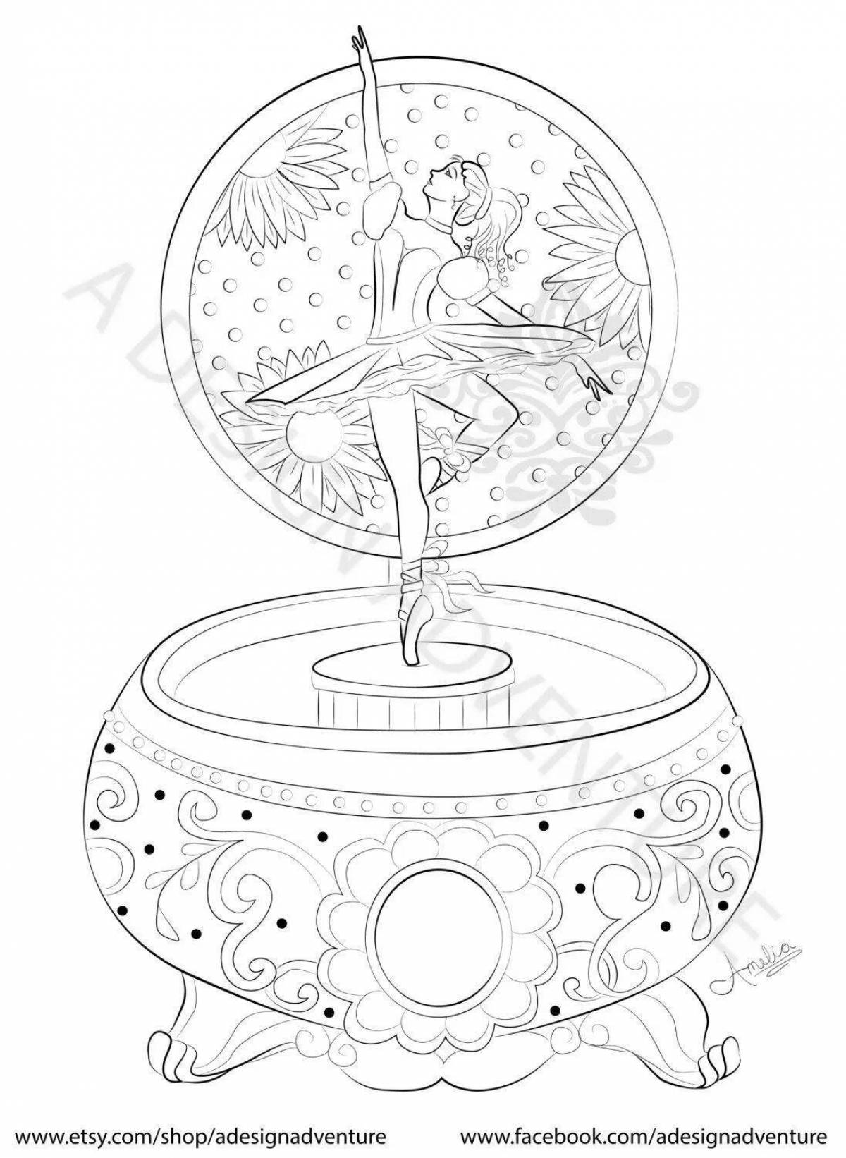 Coloring book elegant music box