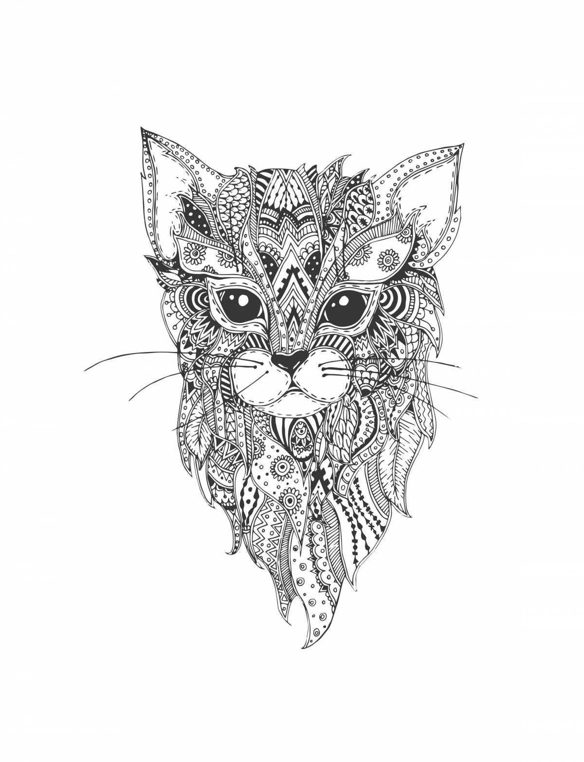 Awesome lynx antistress coloring book