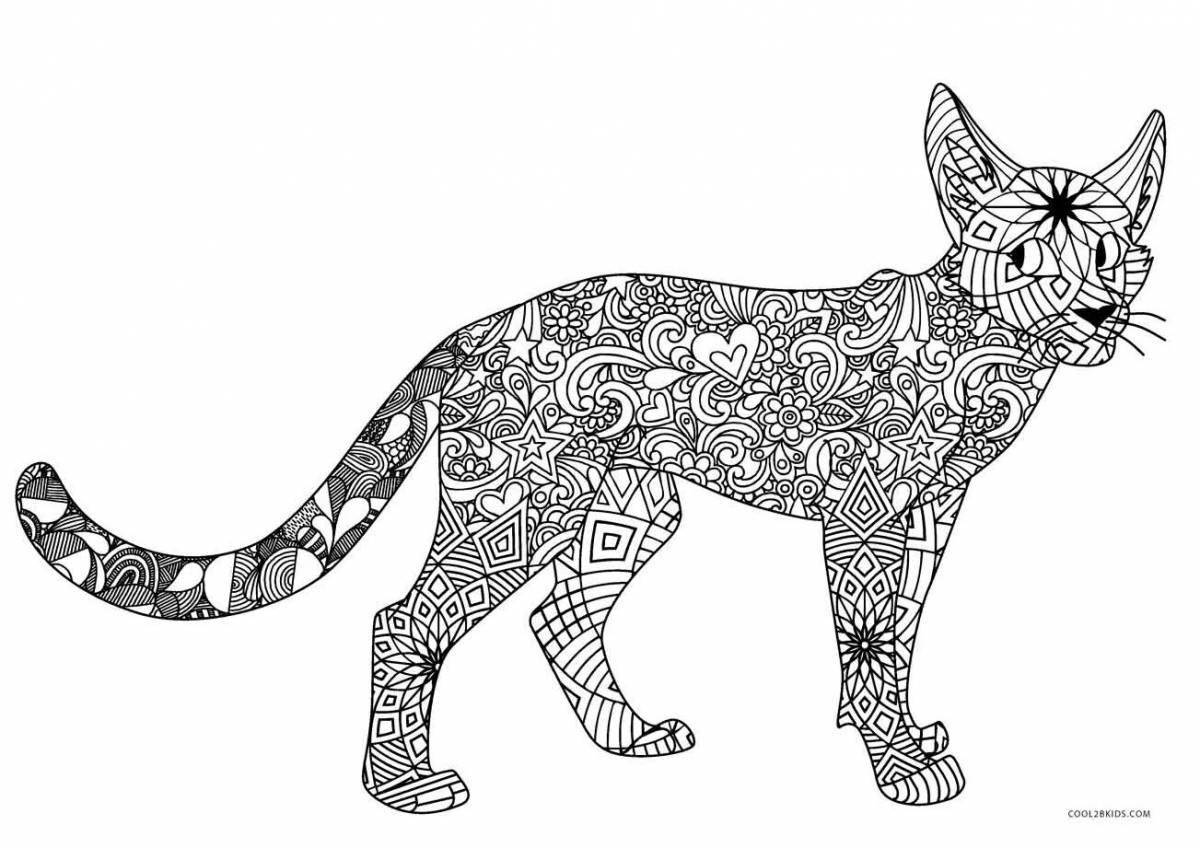 Cute lynx antistress coloring book