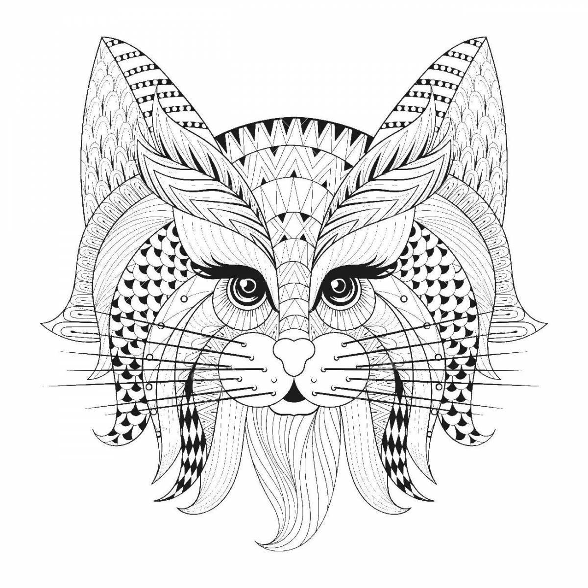 Glorious coloring antistress lynx