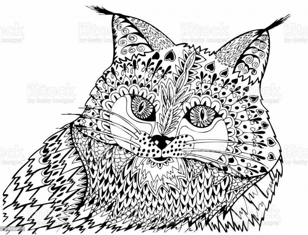 A wonderful coloring antistress lynx