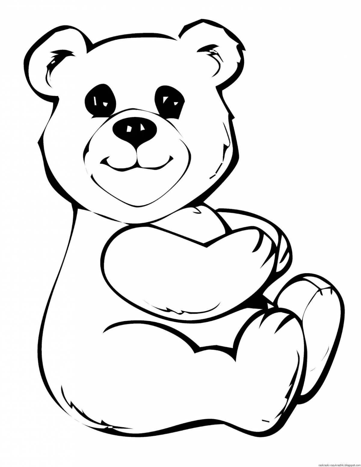 Coloring book happy bear cub