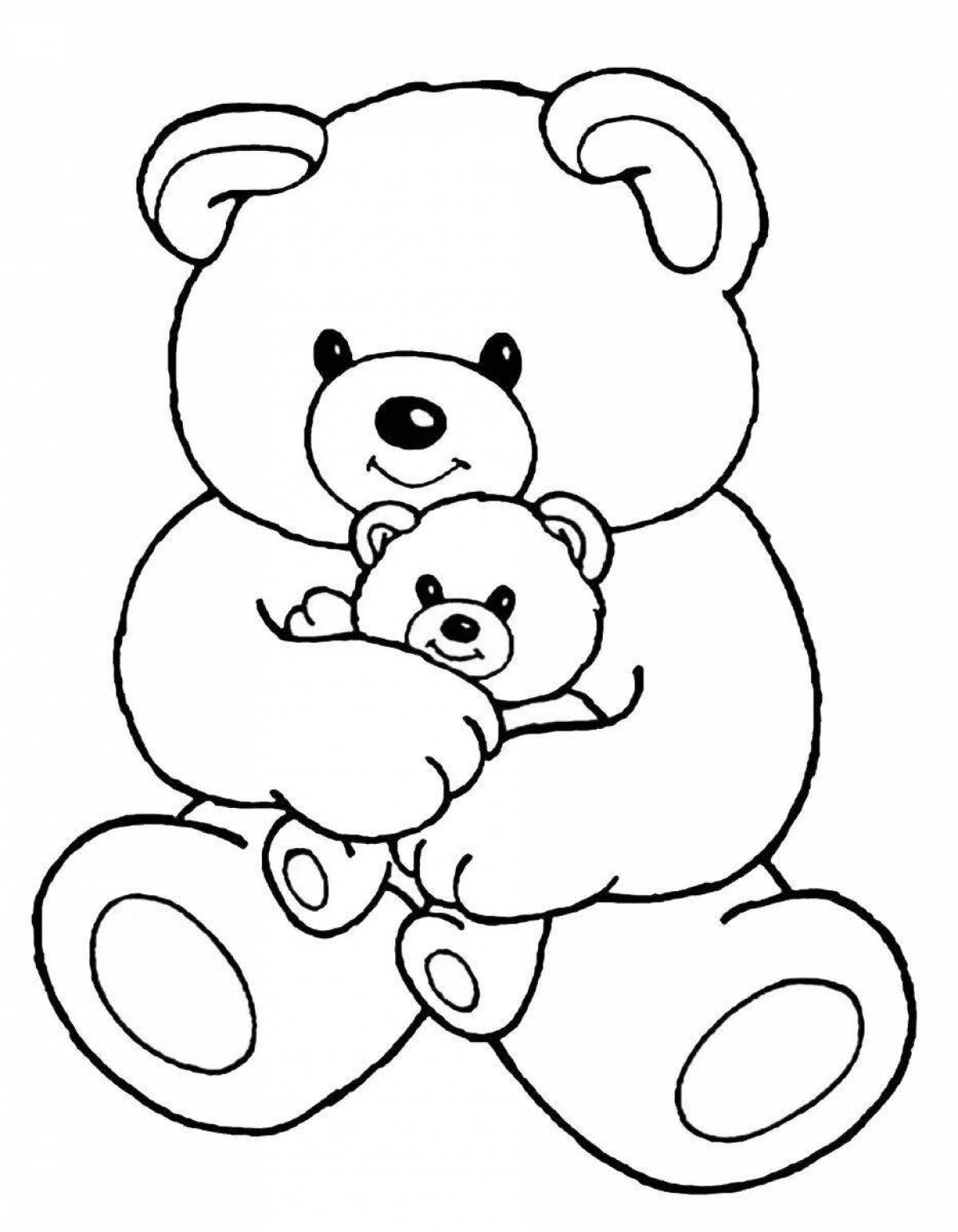 Coloring book fluffy bear