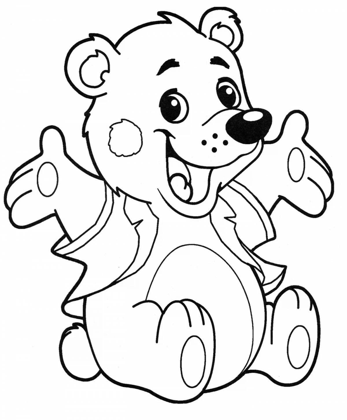 Coloring book dozing bear cub