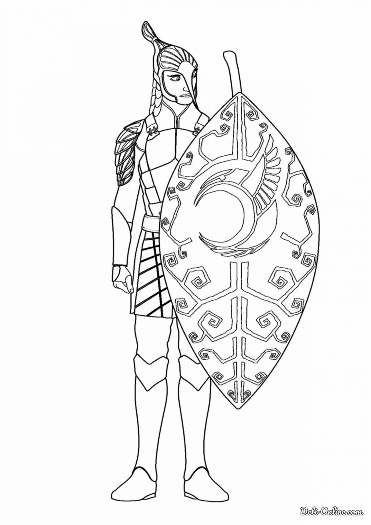 Exquisite golden man coloring page