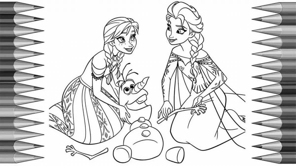 Elsa live coloring game