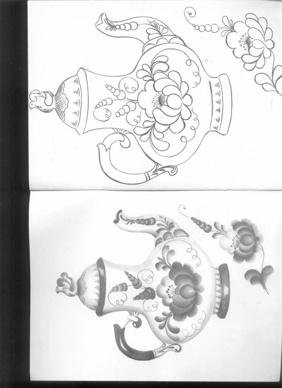 Blessed Gzhel drawing