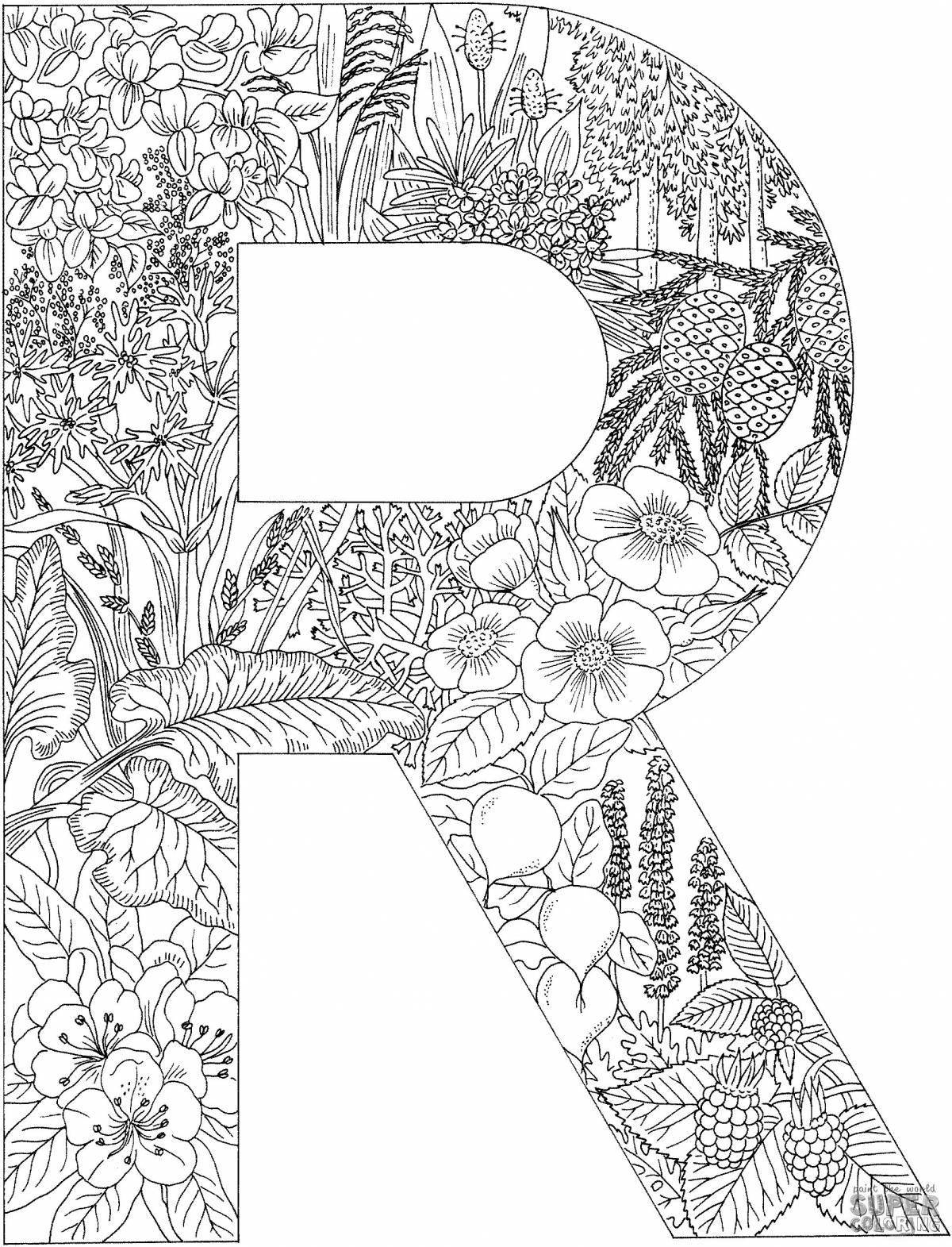 Coloring book captivating anti-stress letters