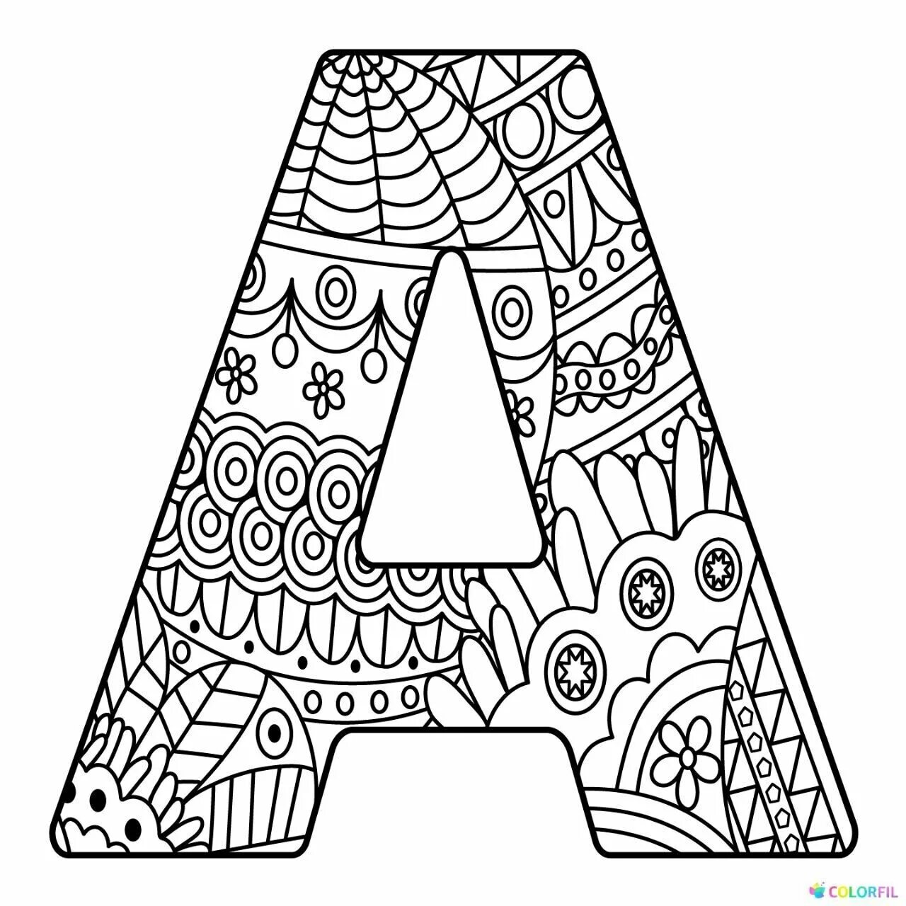 Coloring exquisite anti-stress letters