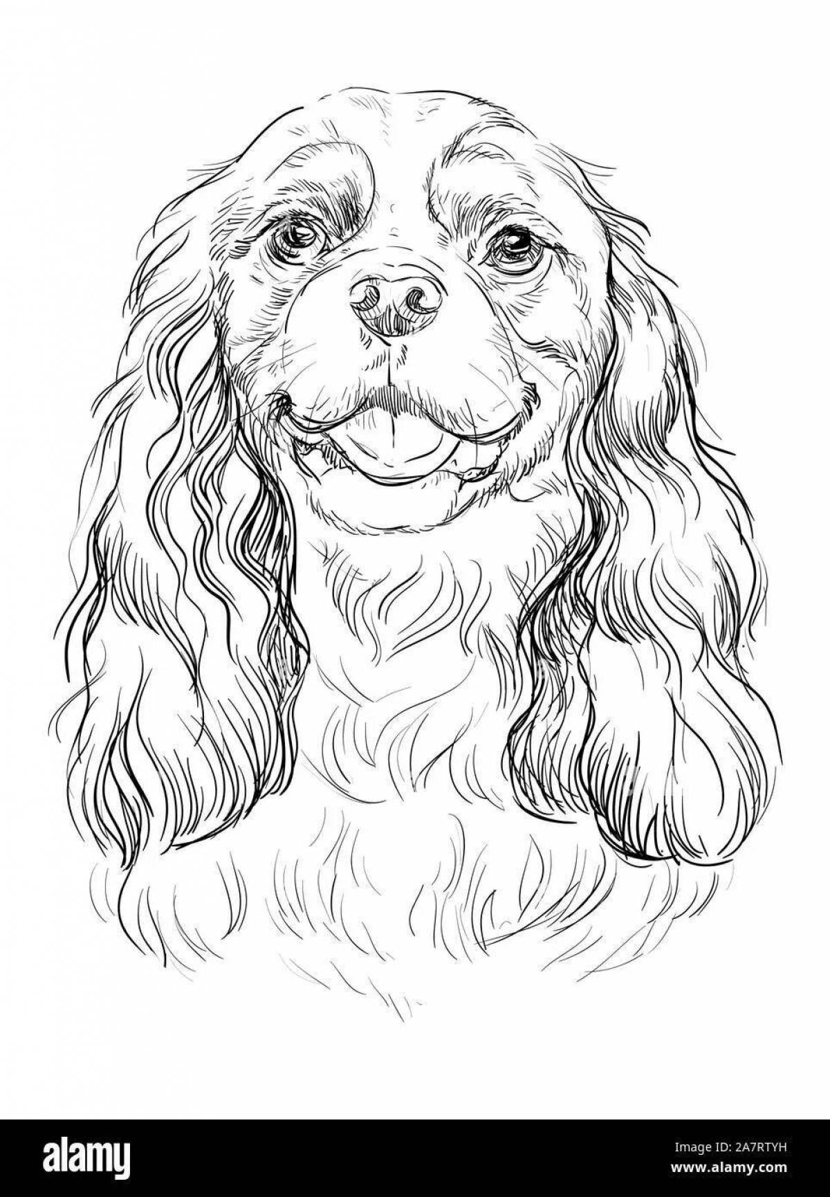 Majestic spaniel coloring page