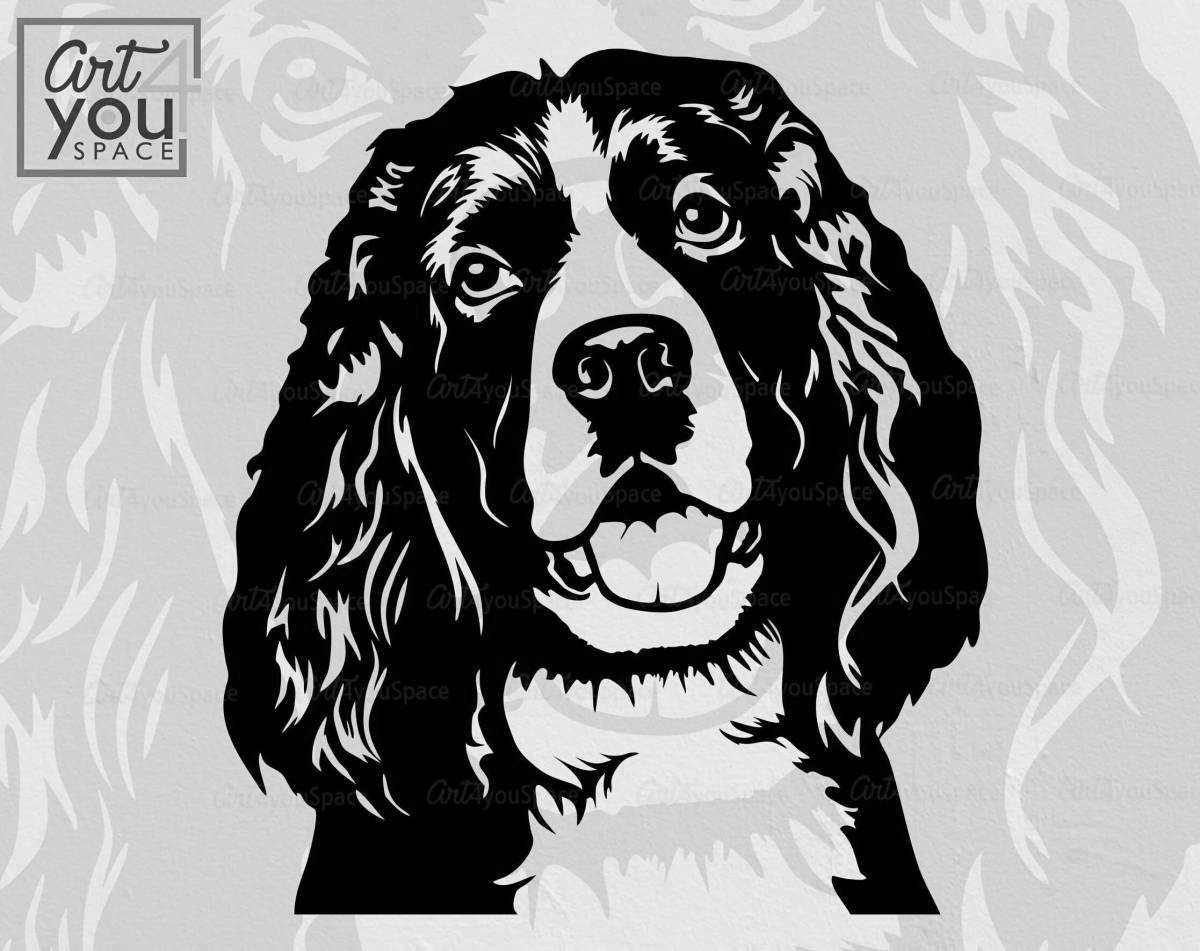 Coloring page quirky spaniel dog