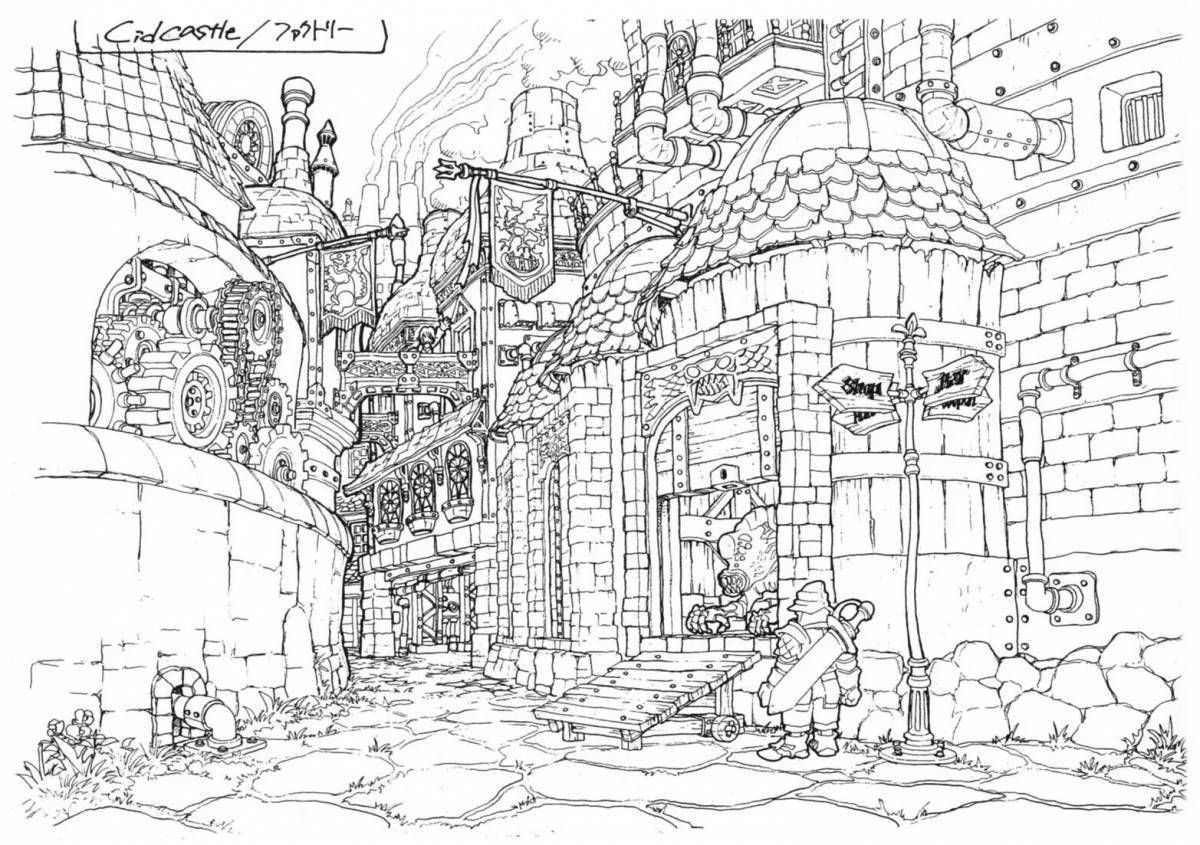 Яркая раскраска хаяо миядзаки