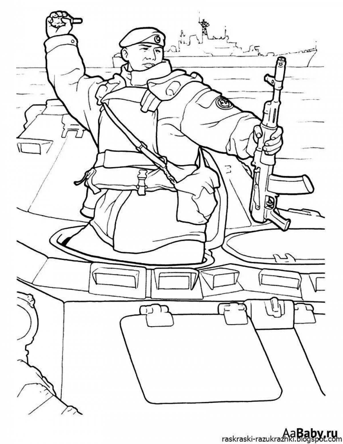 Amazingly majestic Russian soldier coloring book