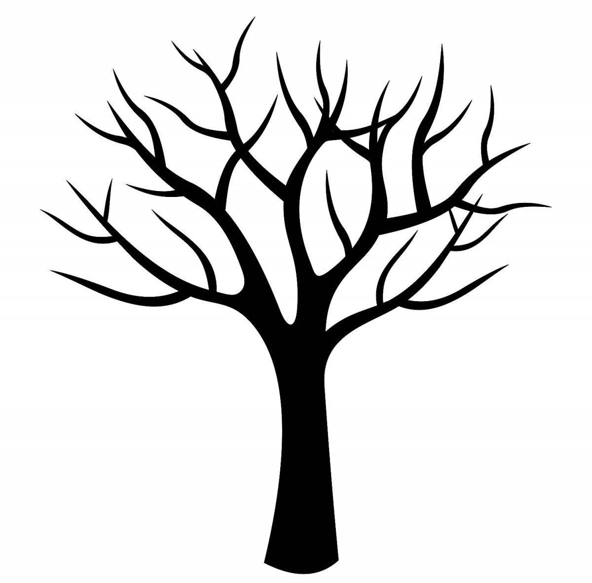Awesome bare tree coloring page