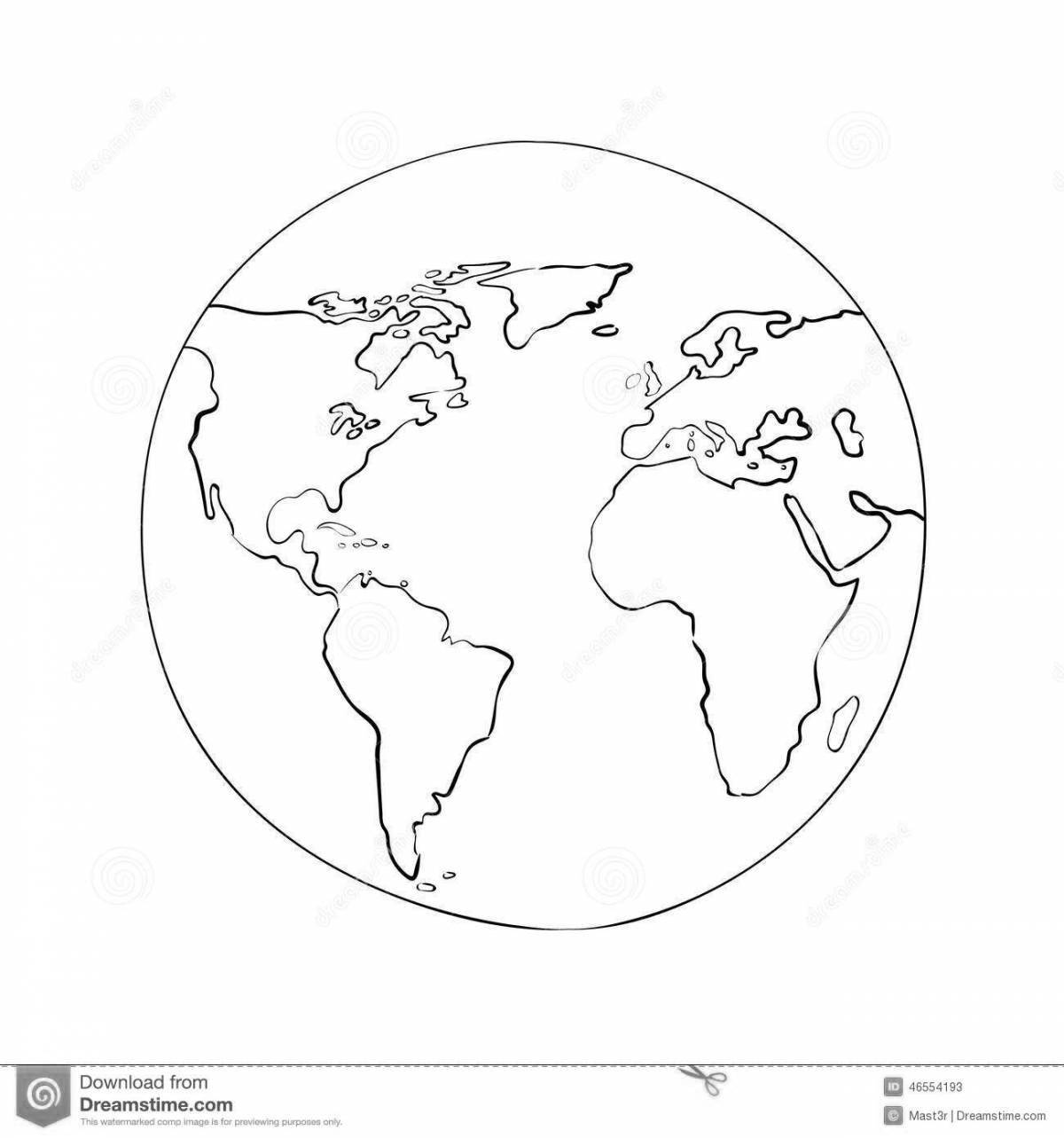 Поразительная страница раскраски карты земли