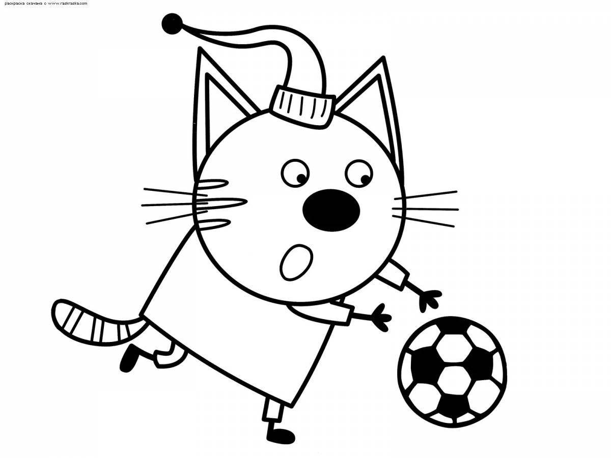 Adorable compote cat coloring page
