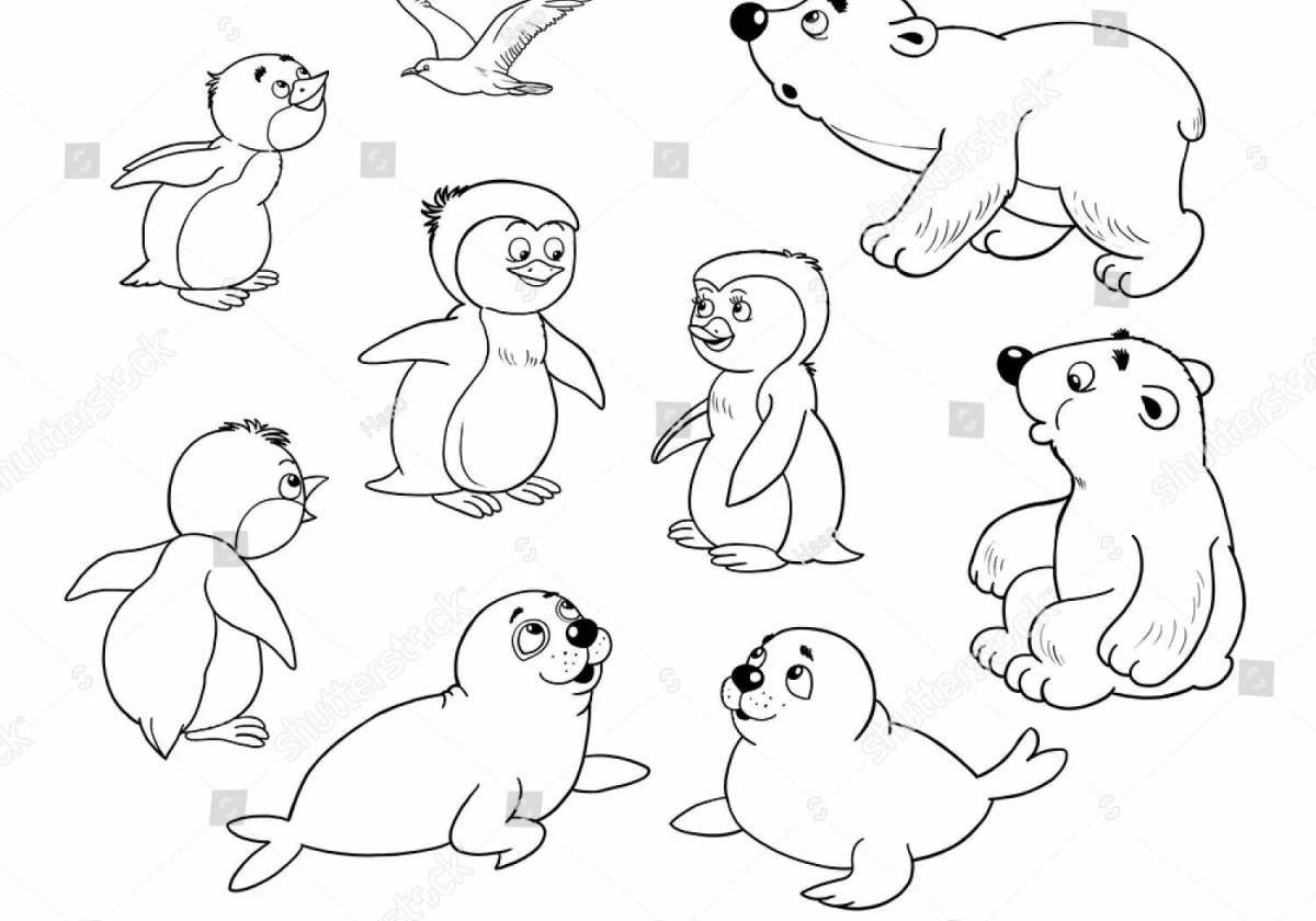 Fun northern animals coloring pages for kids