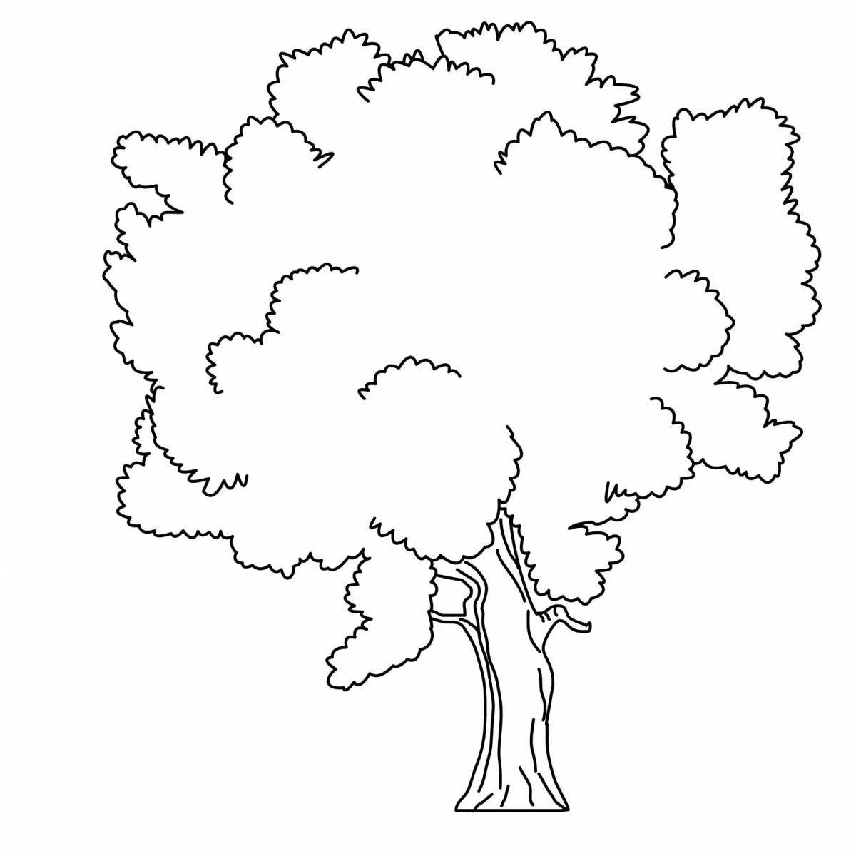 Adorable branchy tree coloring page