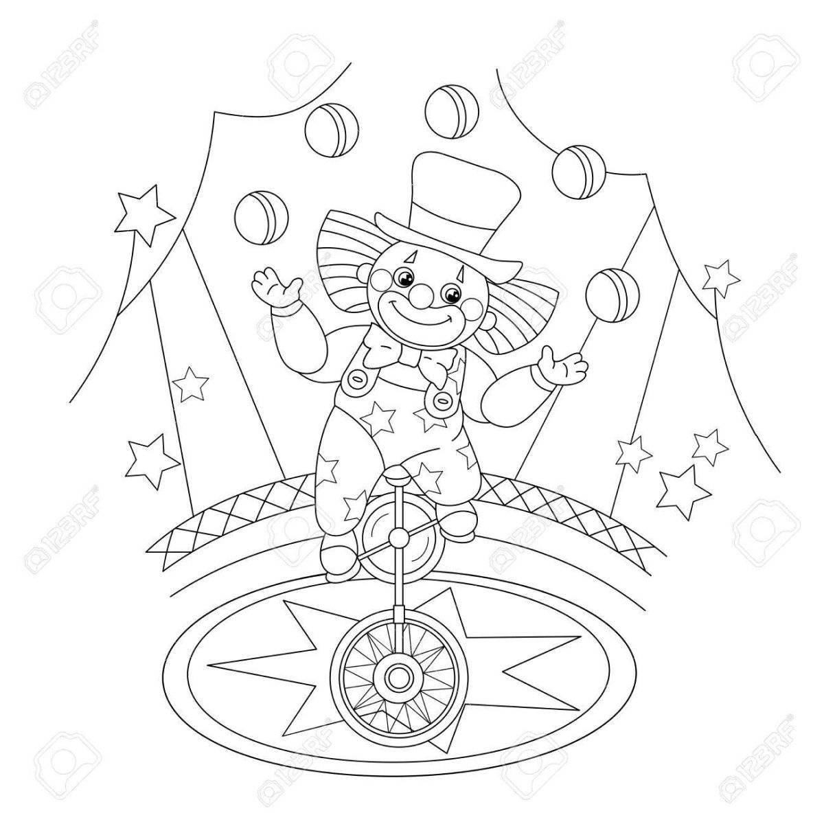 Coloring page joyful circus arena