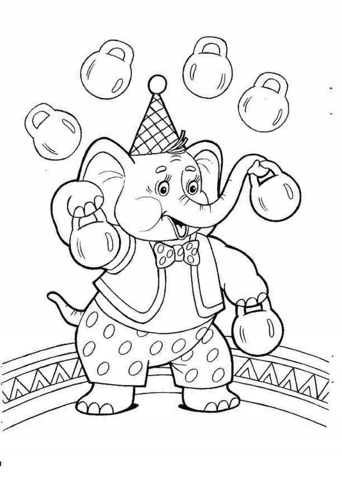 Coloring page funny circus arena