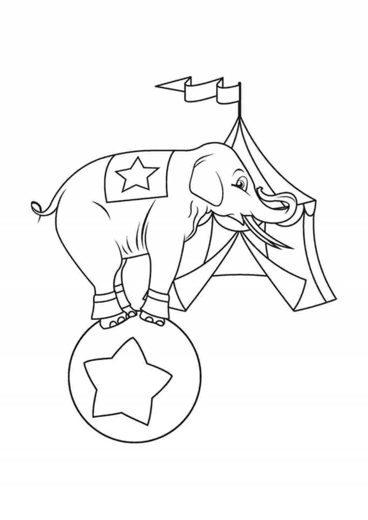 Coloring page lively circus arena