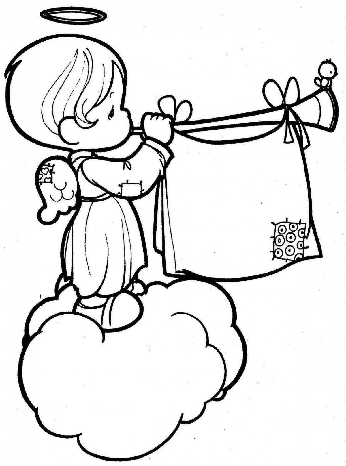 Coloring page gorgeous christening card