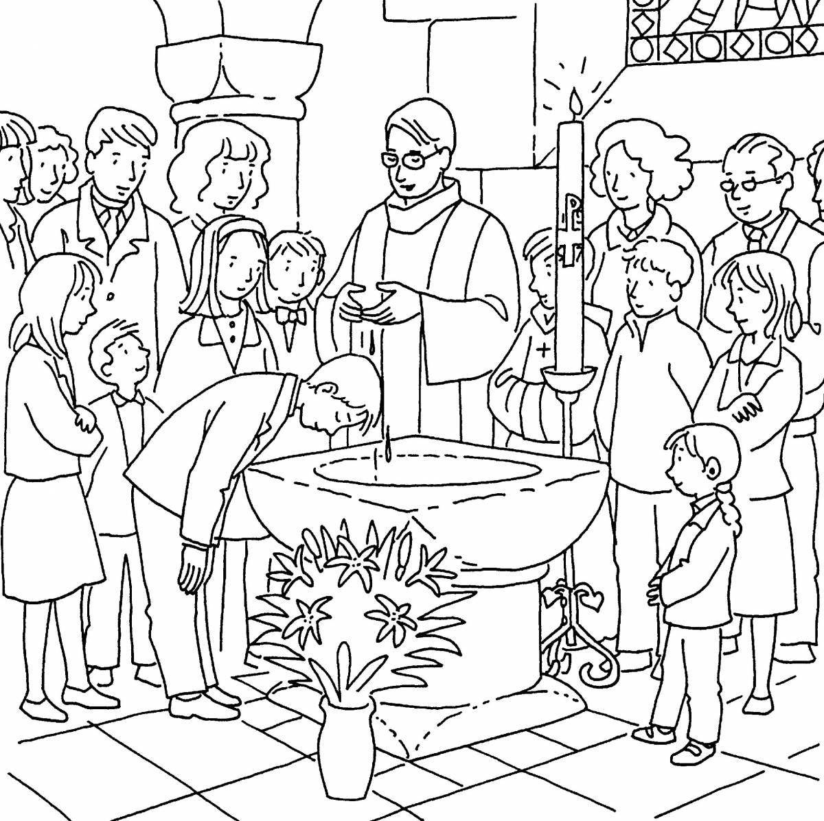 Coloring live card for baptism