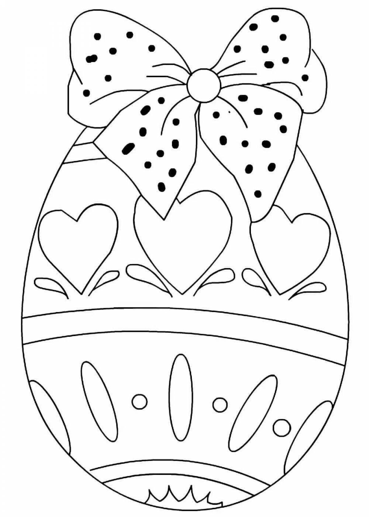 Playful easter egg coloring page for kids