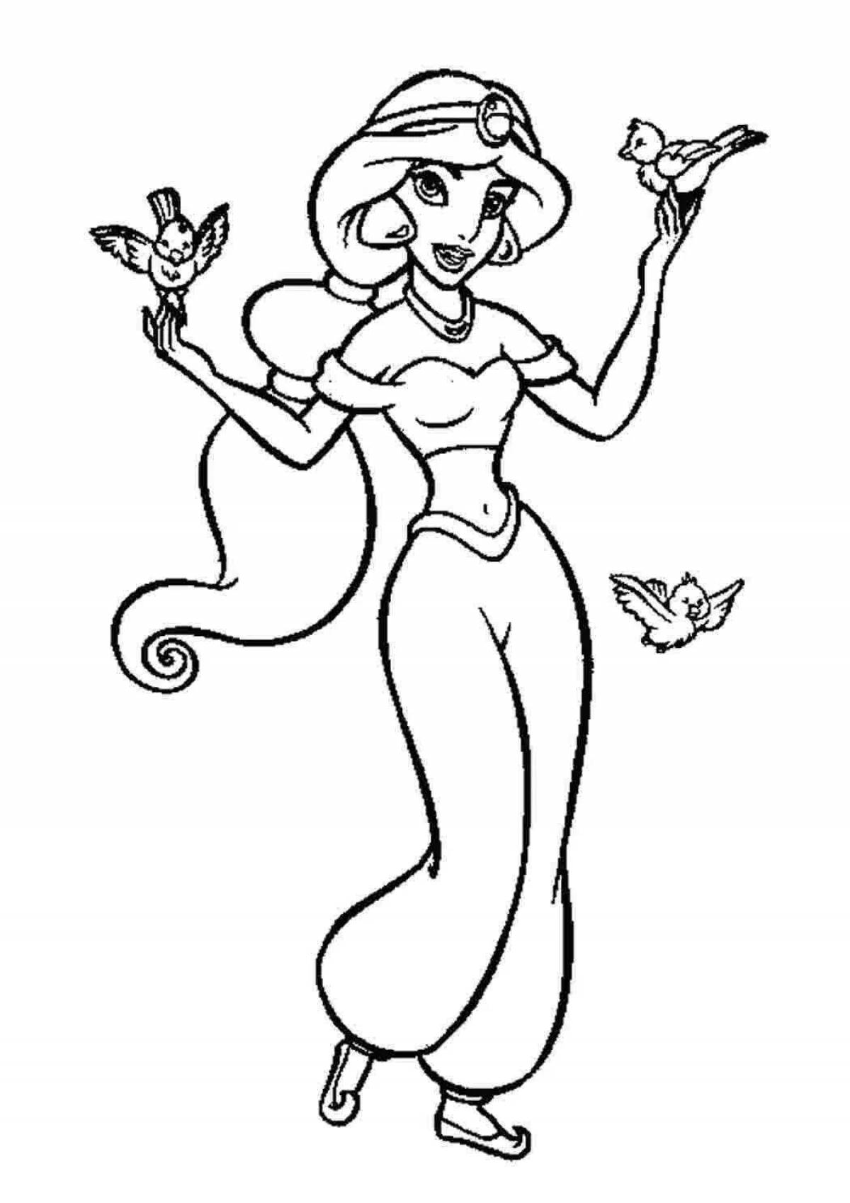 Charming jasmine coloring page