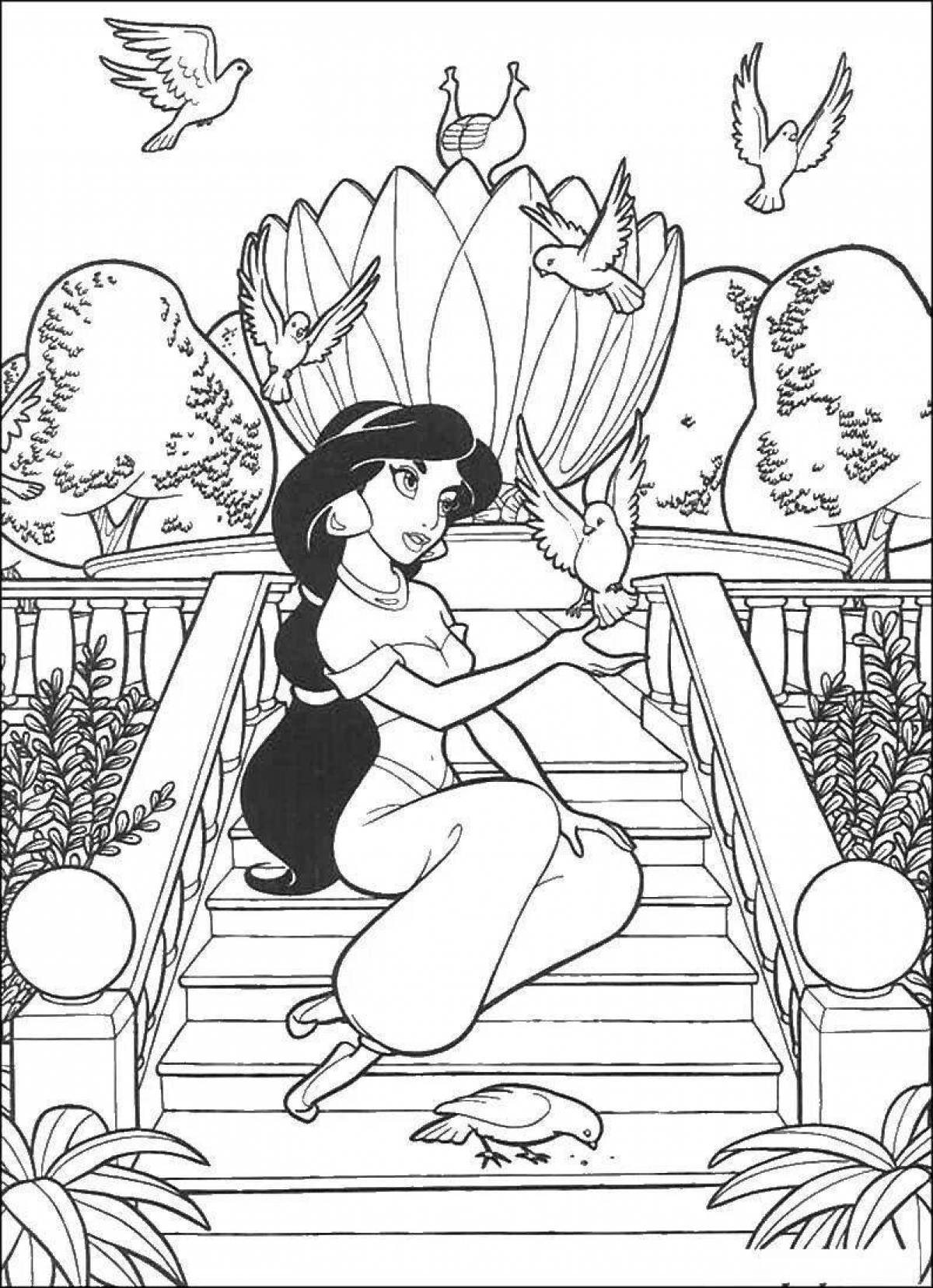 Blissful jasmine coloring page