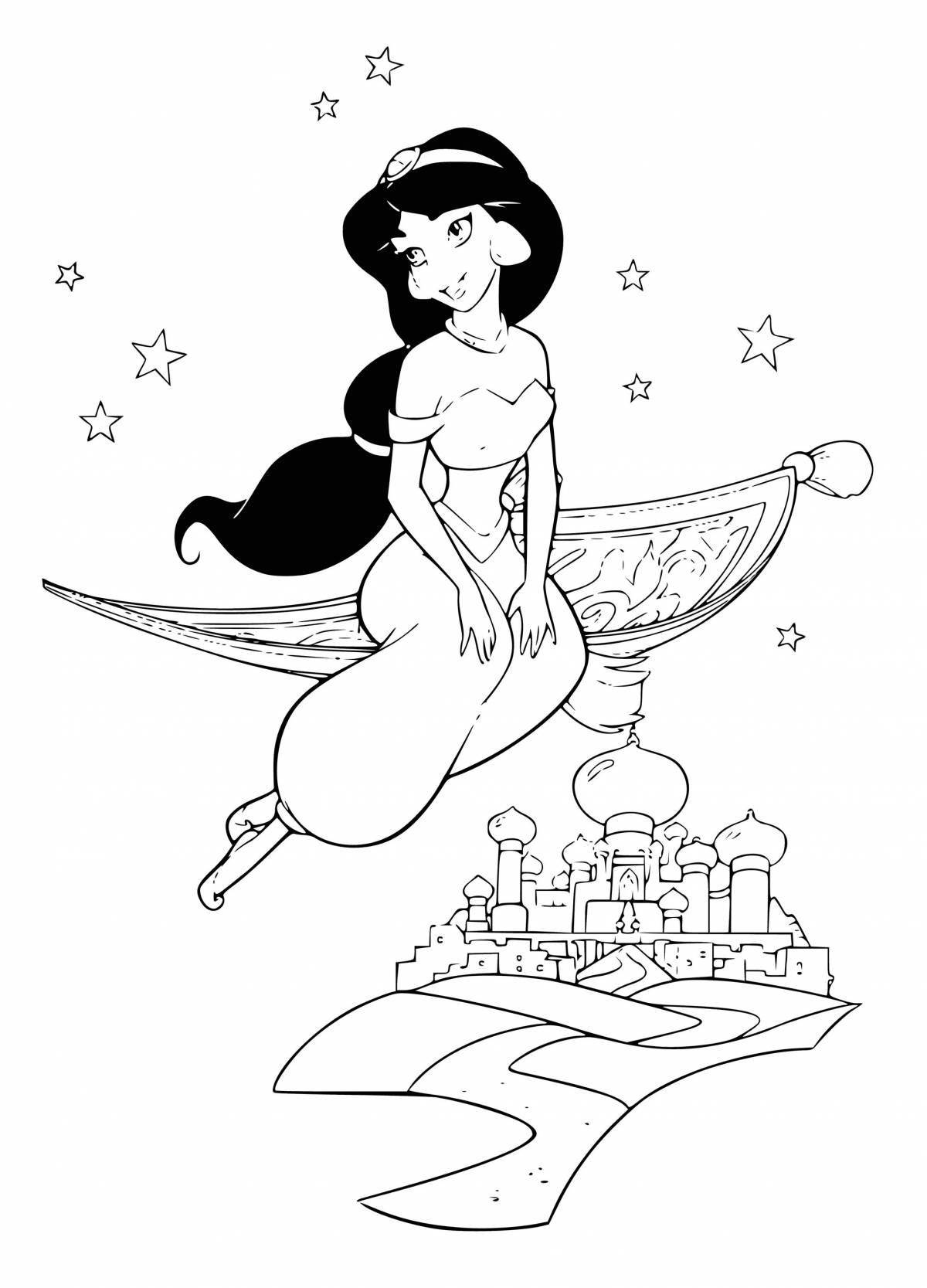 Glitter jasmine coloring page