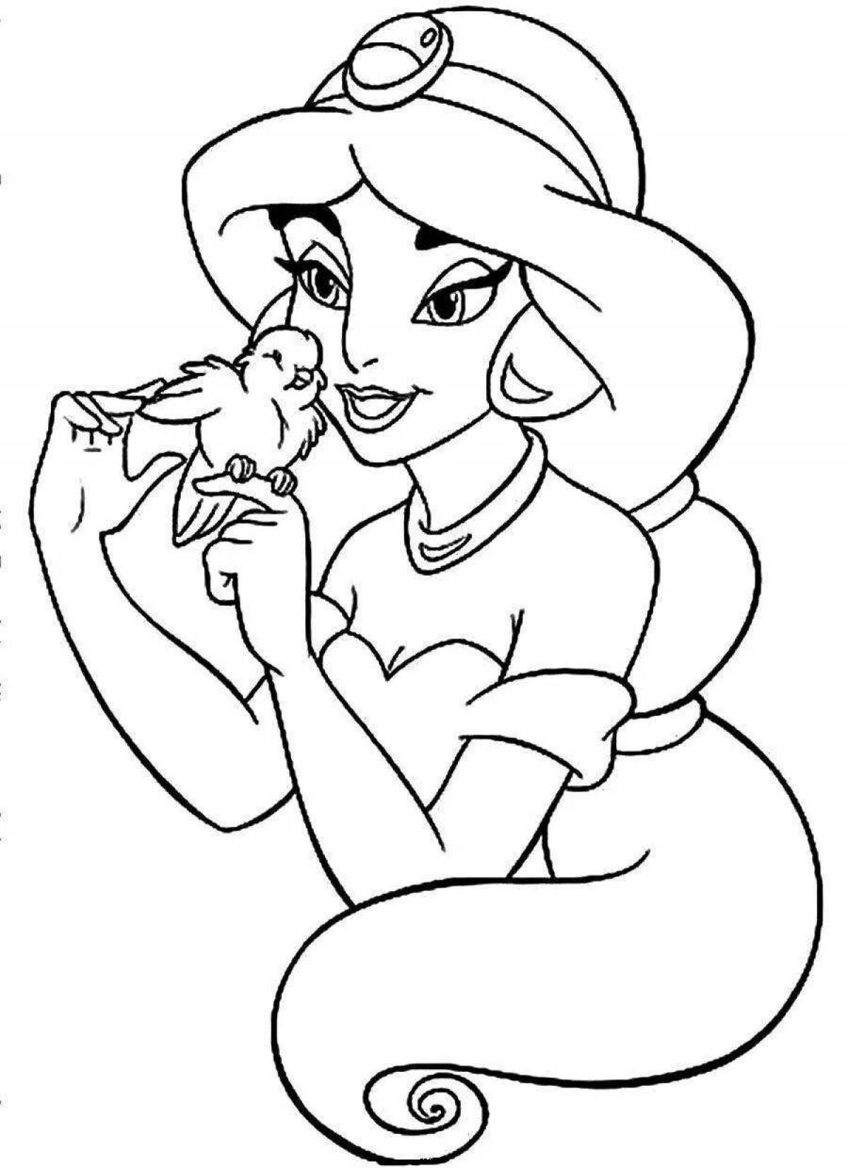 Glowing jasmine coloring page
