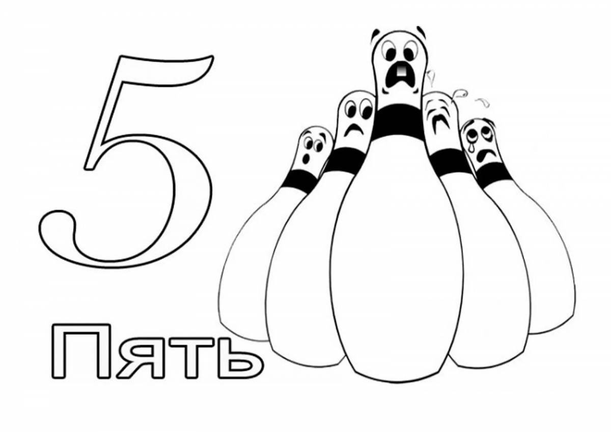 Joyful coloring pages with numbers in English