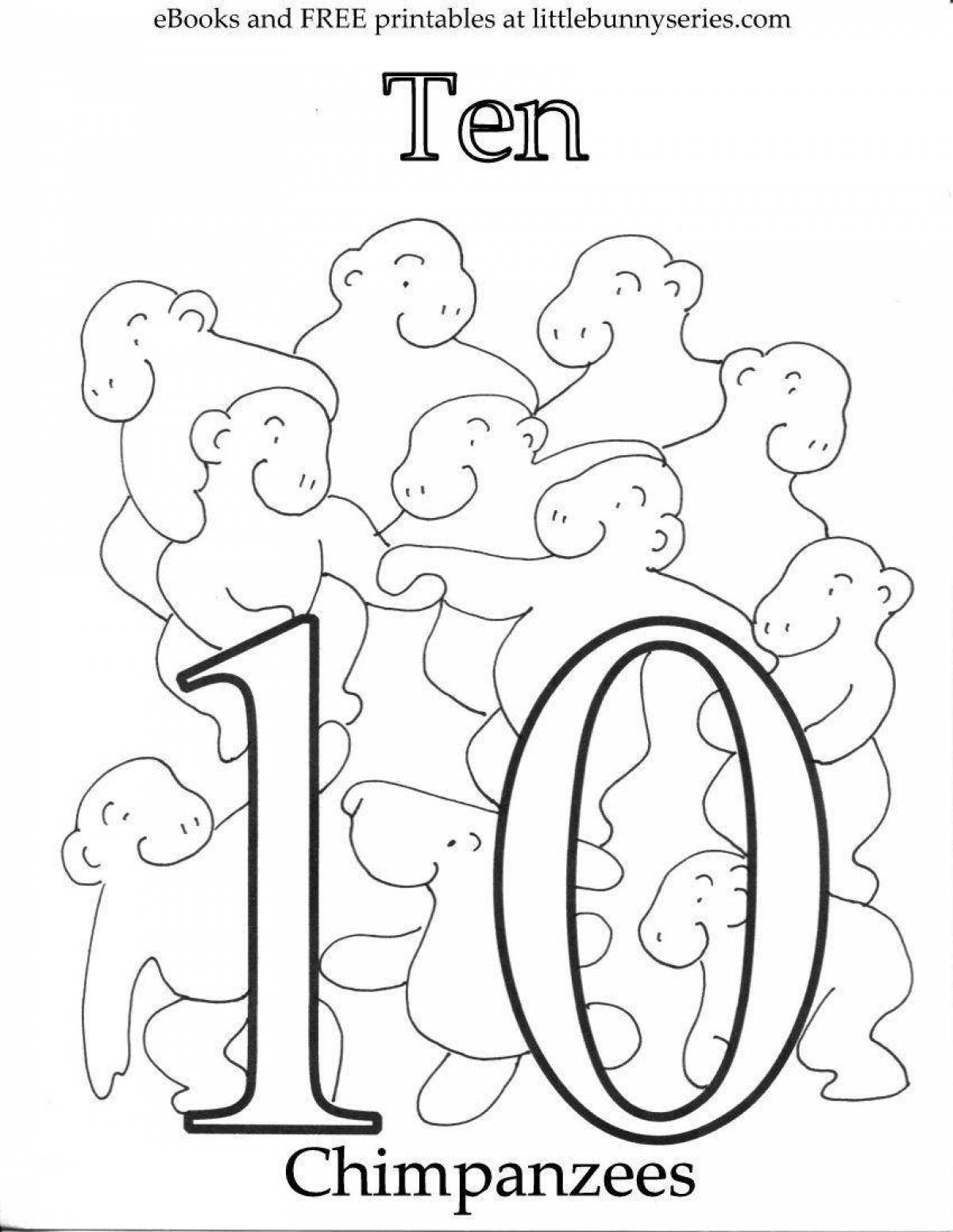 Fun coloring pages with page numbers